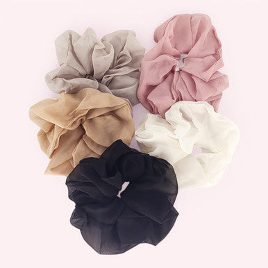 Chiffon Hair Scrunchie – Oversized (Color May Vary)