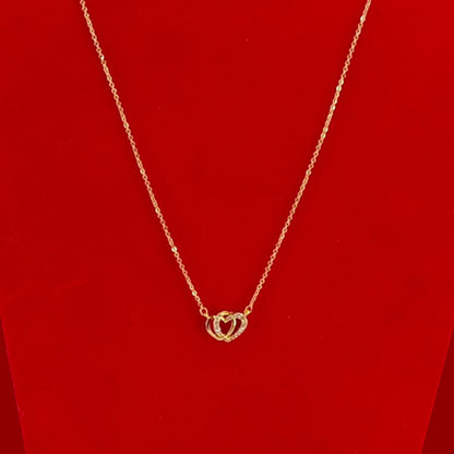 Double Heart Pendant Necklace