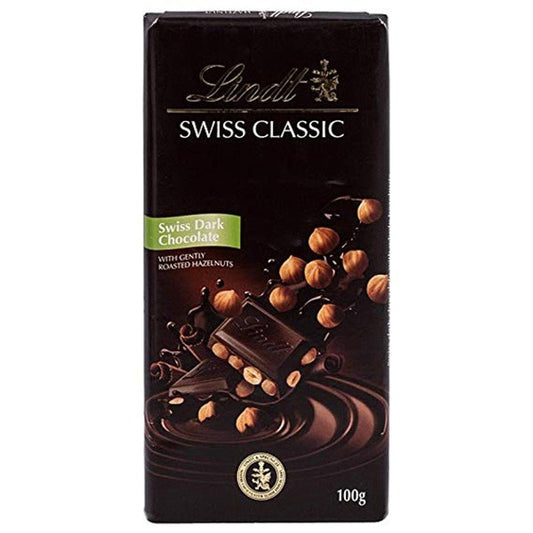 Lindt Swiss Classic Dark Chocolate 100g (Roasted Hazelnuts) - GiftstoNepal.com | GTN