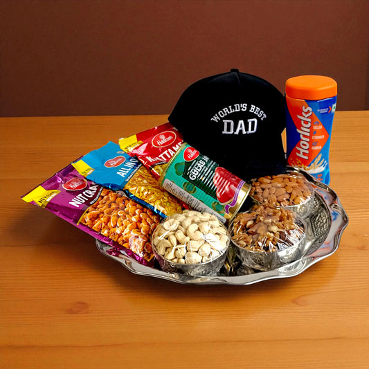 Dad’s Gift Tray with Cap & Horlicks