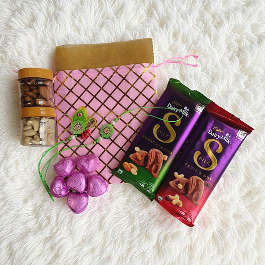 Rakhi Gift for Bhaiya-Bhabhi with Chocolates & Nuts