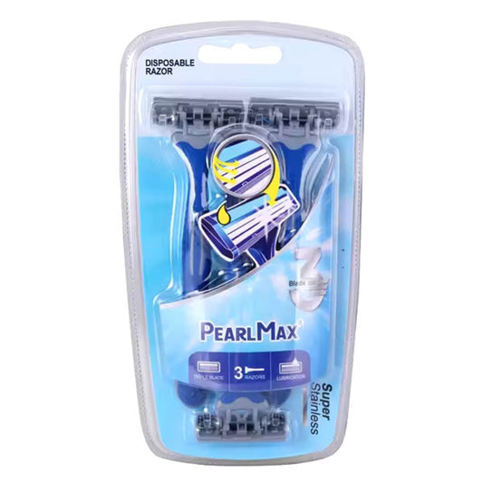 PearlMax Triple Blade Razor with Lubricating Strip & Pivoting Head
