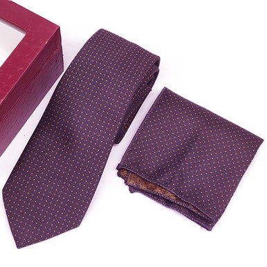 Grey Tie with Gold Dots