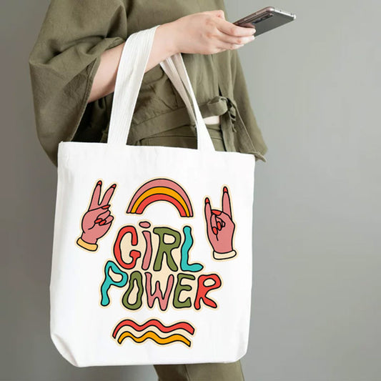 Girl Power Design Tote Bag -Medium