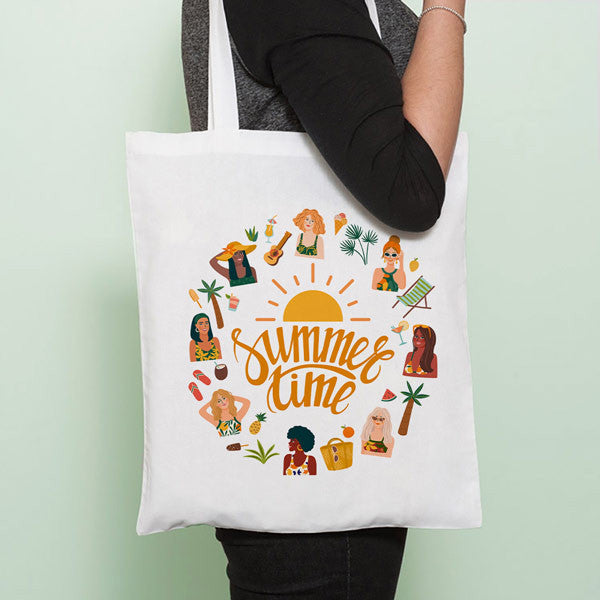 Summer Time Design Tote Bag -Medium