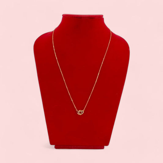 Double Heart Pendant Necklace